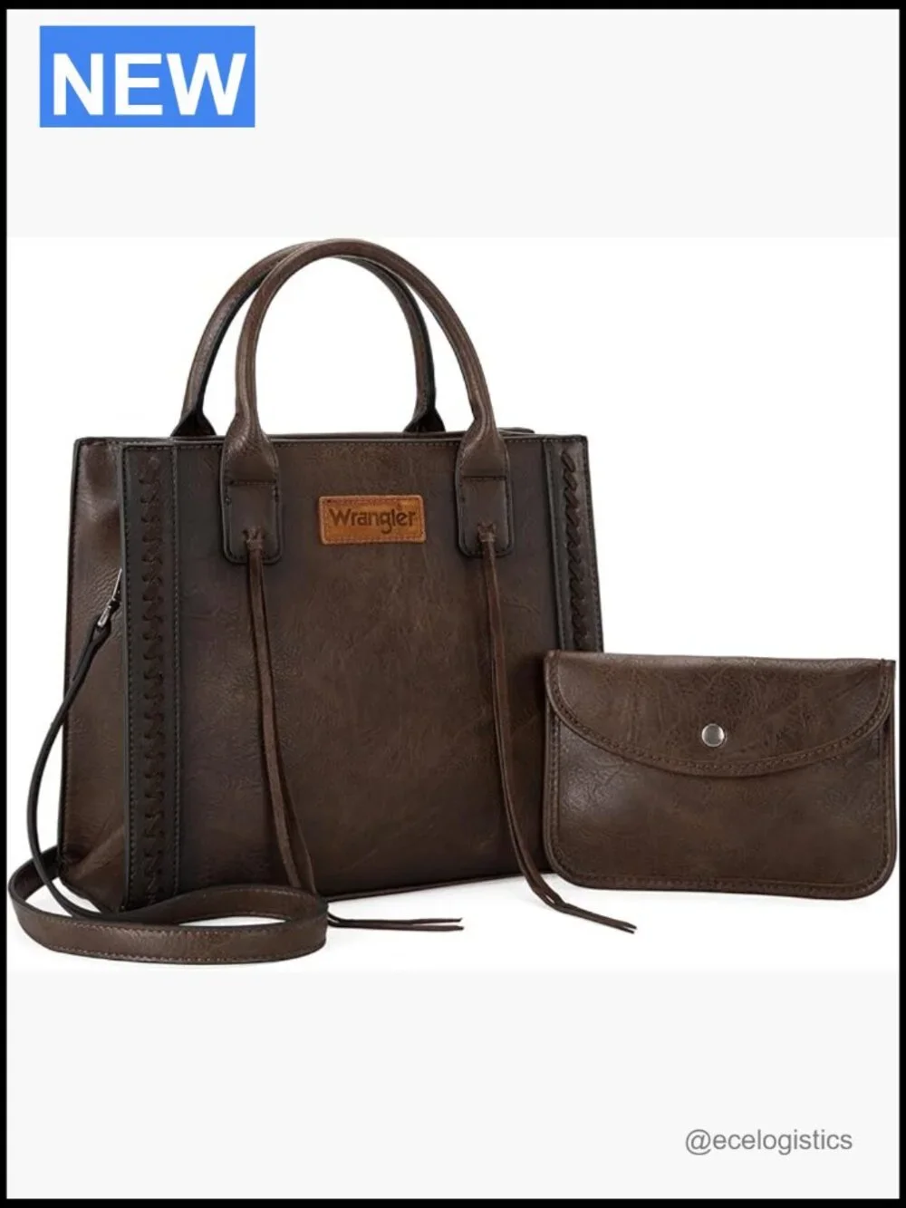 Western Cowhide Hair-on Tote Purse and Wallet Set Satchel